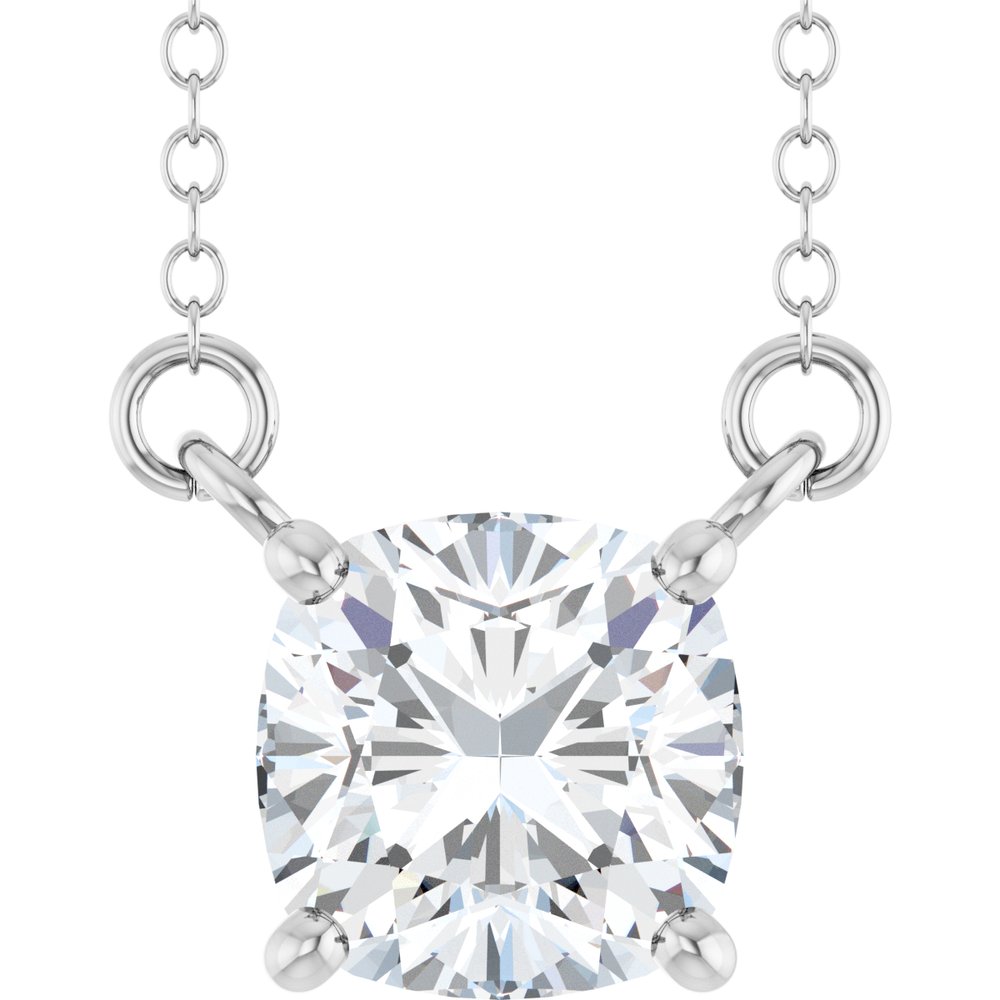 14K White Gold 1 CT Lab-Grown Diamond 18" Necklace