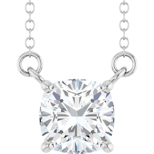 14K White Gold 1 CT Lab-Grown Diamond 18" Necklace