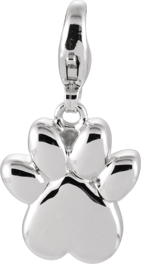 Sterling Silver Paw Print Charm