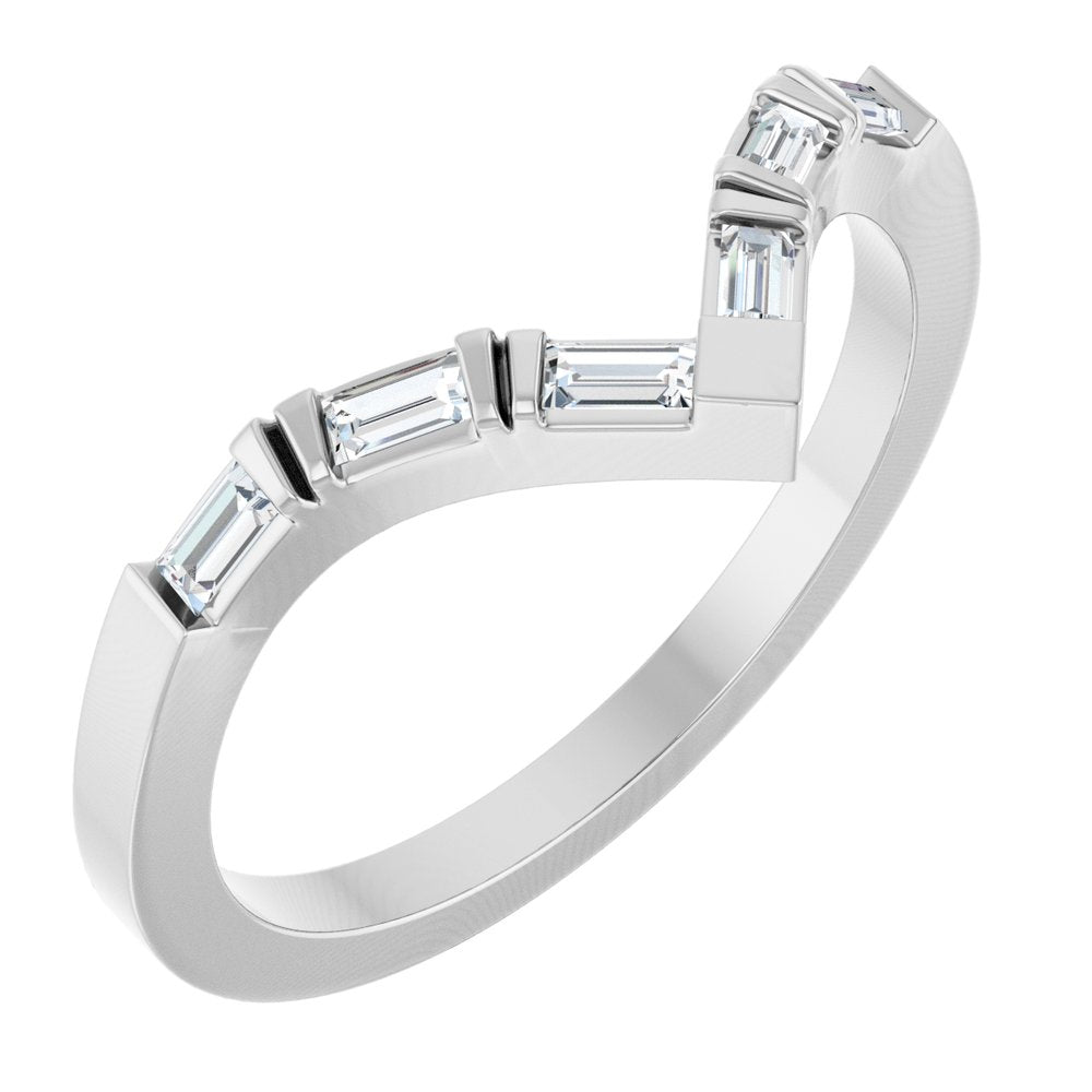 14K White Gold 1/6 CTW Natural Diamond Contour Band 