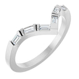 14K White Gold 1/6 CTW Natural Diamond Contour Band 