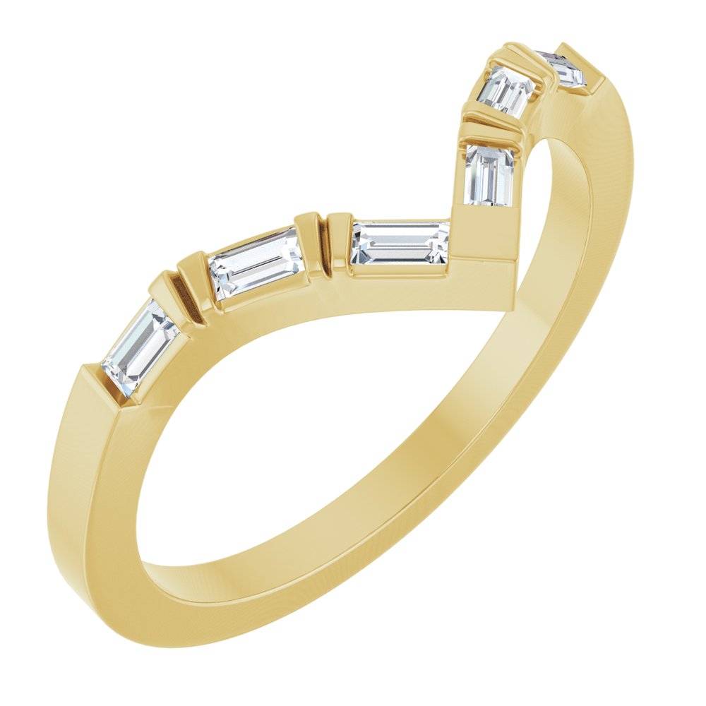 14K Yellow Gold 1/6 CTW Natural Diamond Contour Band 
