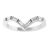 14K White Gold 1/6 CTW Natural Diamond Contour Band 