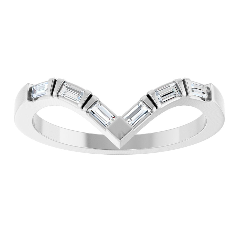 14K White Gold 1/6 CTW Natural Diamond Contour Band 