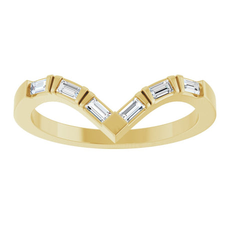 14K Yellow Gold 1/6 CTW Lab-Grown Diamond Contour Band