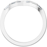 14K White Gold 1/6 CTW Natural Diamond Contour Band 