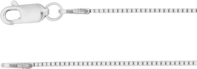 14K White .75 mm Box 18" Chain