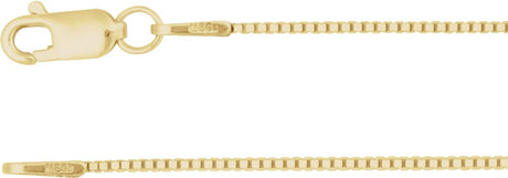 14K Yellow .75 mm Box 18" Chain
