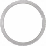 14K White Gold 6 mm Patterned Flat Band Size 10