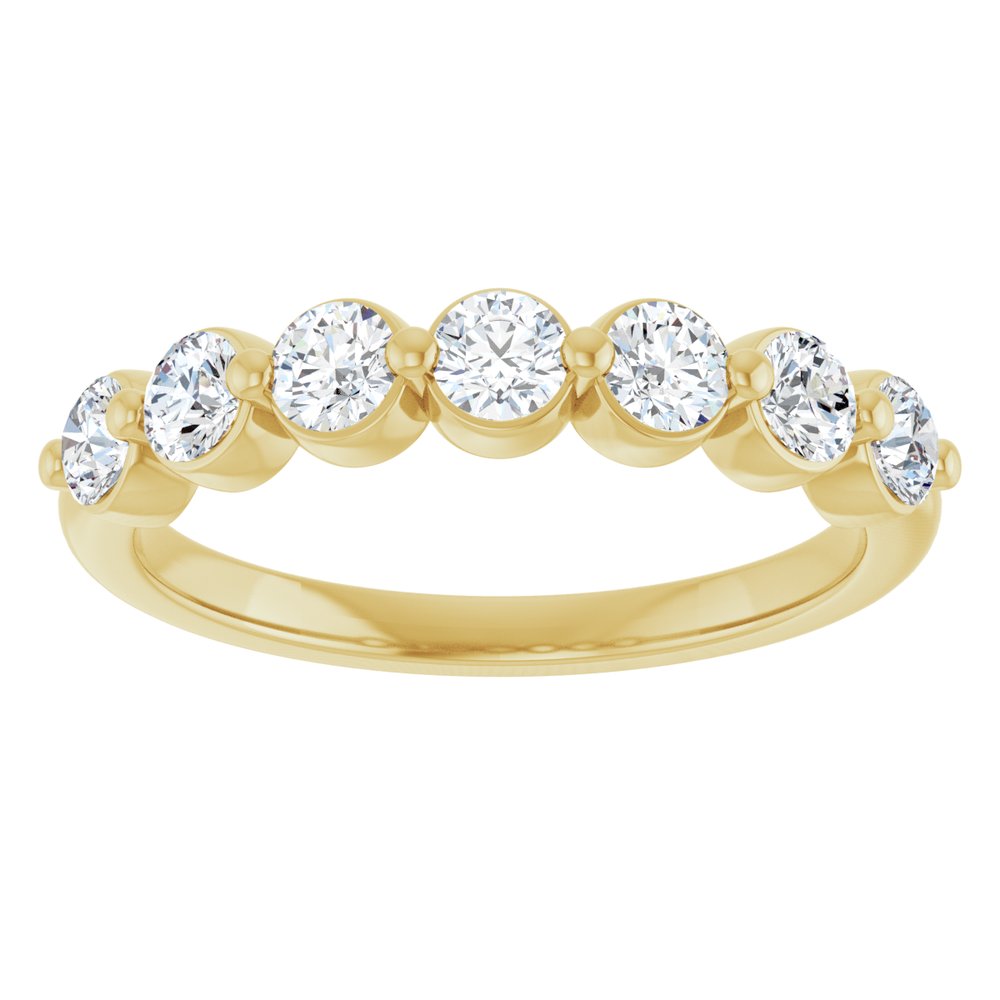 14K Yellow Gold 5/8 Natural Diamond Anniversary Band