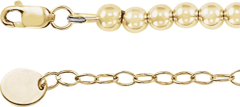 14K Yellow Gold-Filled 4 mm Hollow Bead 16" Necklace