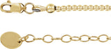 14K Yellow Gold-Filled 2 mm Hollow Bead 16" Necklace