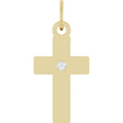 14K Yellow Gold Lab-Grown Diamond Cross Pendant