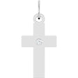14K White Gold Lab-Grown Diamond Cross Pendant
