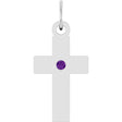 Sterling Silver Natural Amethyst Cross Pendant