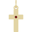 14K Yellow Gold Natural Mozambique Garnet Cross Pendant