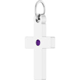 Sterling Silver Natural Amethyst Cross Pendant