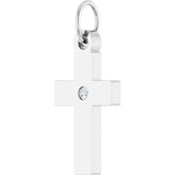 14K White Gold Lab-Grown Diamond Cross Pendant