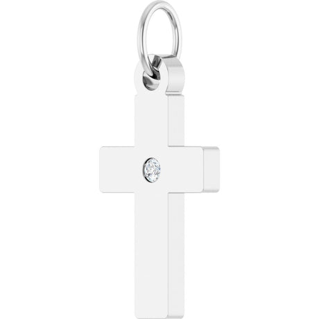 Sterling Silver Lab-Grown Diamond Cross Pendant