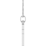 14K White Gold .02 CT Natural Diamond Cross 18" Necklace