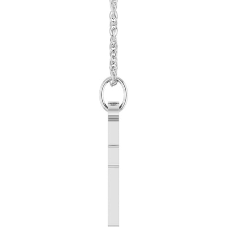 14K White Gold Lab-Grown Diamond Cross 18" Necklace