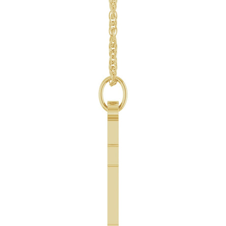 14K Yellow Gold Natural Mozambique Garnet Cross 18" Necklace