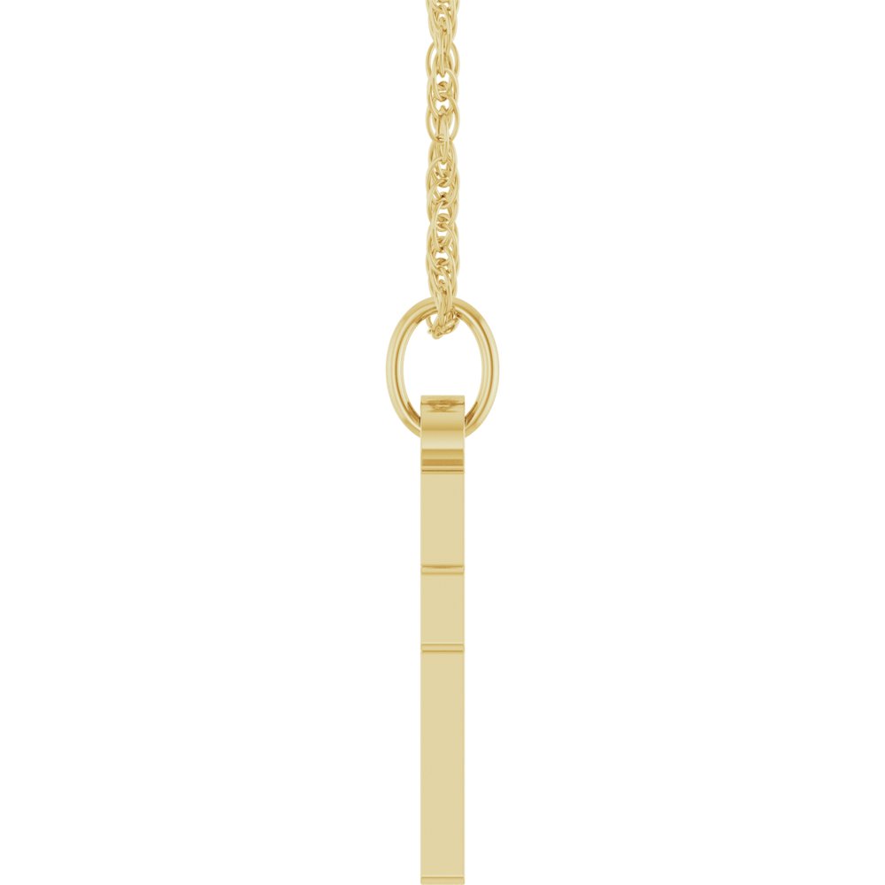 14K Yellow Gold Natural Ruby Cross 18" Necklace
