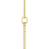 14K Yellow Gold Natural Ruby Cross 18" Necklace