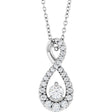 14K White Gold 1/4 CTW Lab-Grown Diamond 16-18" Necklace
