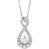 14K White Gold 1/4 CTW Lab-Grown Diamond 16-18" Necklace