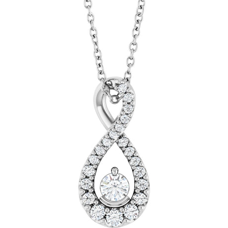 14K White Gold 1/4 CTW Lab-Grown Diamond 16-18" Necklace