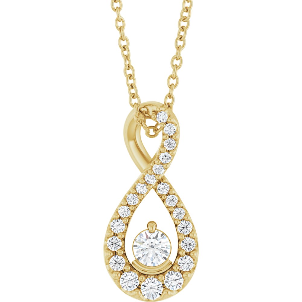 14K Yellow Gold 1/4 CTW Lab-Grown Diamond 16-18" Necklace