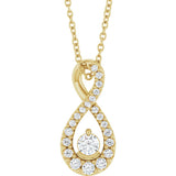 14K Yellow Gold 1/4 CTW Lab-Grown Diamond 16-18" Necklace