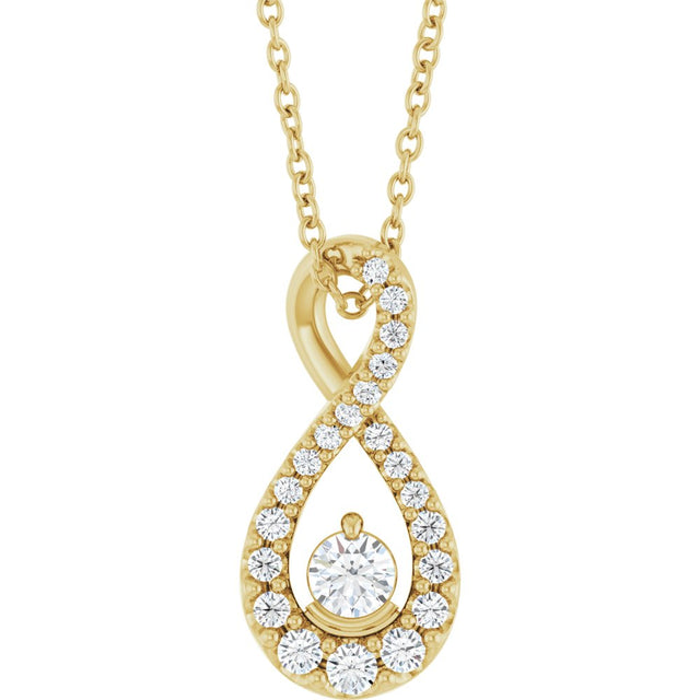 14K Yellow Gold 1/4 CTW Lab-Grown Diamond 16-18" Necklace