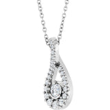 14K White Gold 1/4 CTW Lab-Grown Diamond 16-18" Necklace