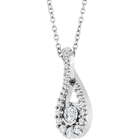 14K White Gold 1/4 CTW Lab-Grown Diamond 16-18" Necklace