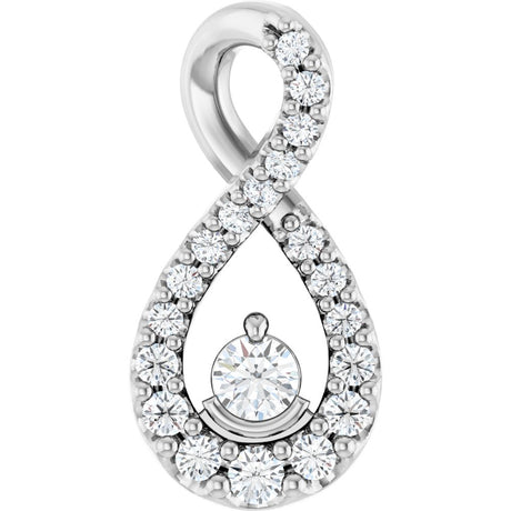14K White Gold 1/6 CTW Lab-Grown Diamond Freeform Pendant