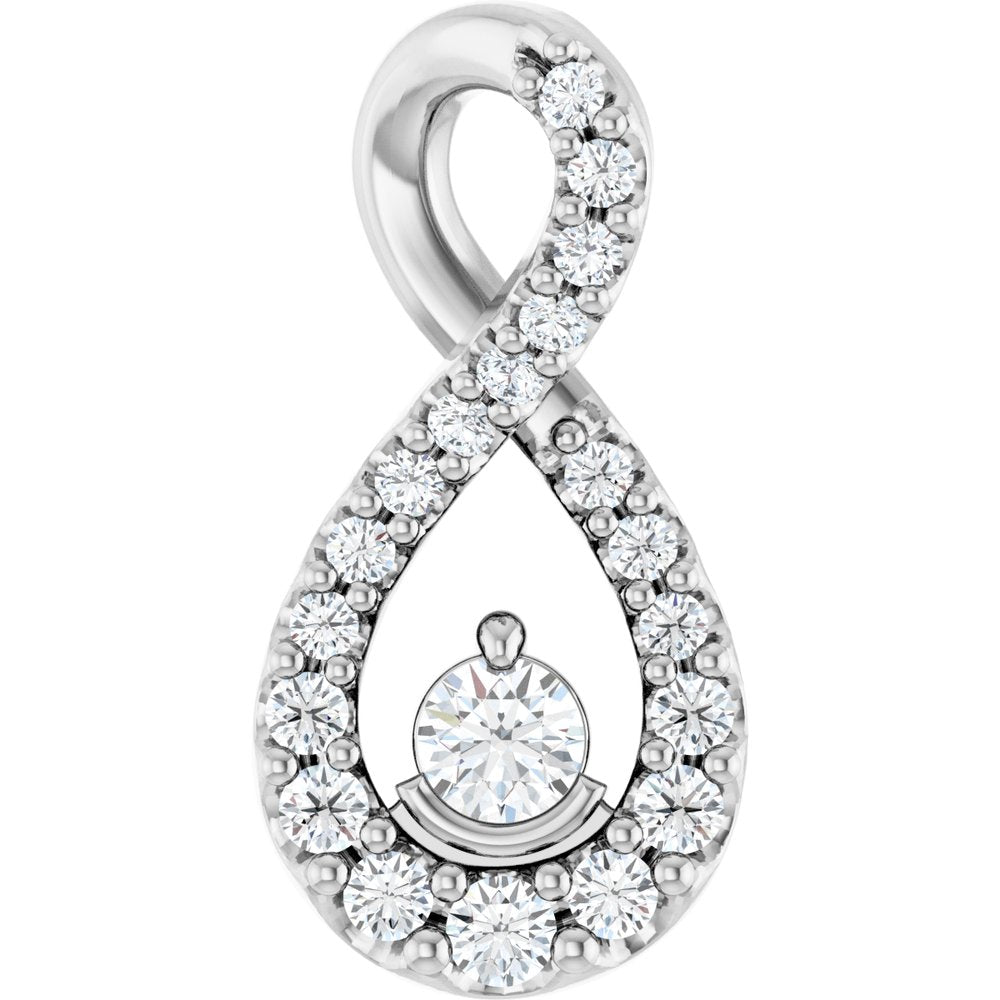 14K White Gold 1/6 CTW Lab-Grown Diamond Freeform Pendant