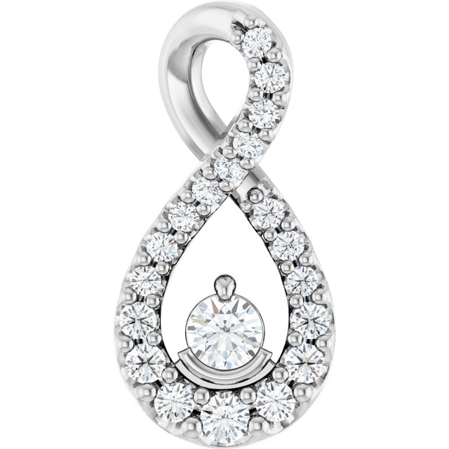 14K White Gold 1/6 CTW Lab-Grown Diamond Freeform Pendant