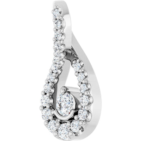 14K White Gold 1/6 CTW Lab-Grown Diamond Freeform Pendant