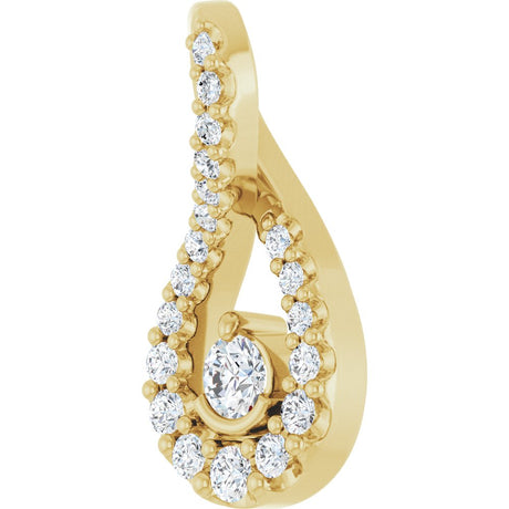 14K Yellow Gold 1/6 CTW Lab-Grown Diamond Freeform Pendant