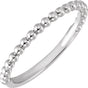 14K White Gold Beaded Band