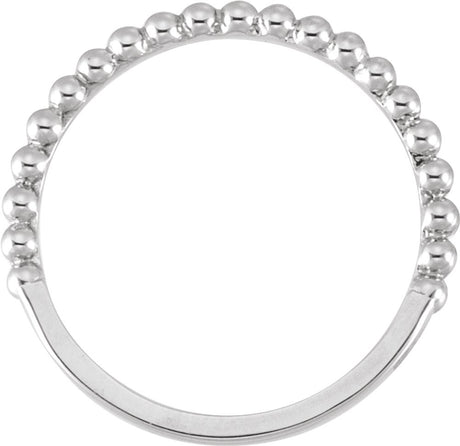 14K White Gold Beaded Band