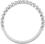 14K White Gold Beaded Band