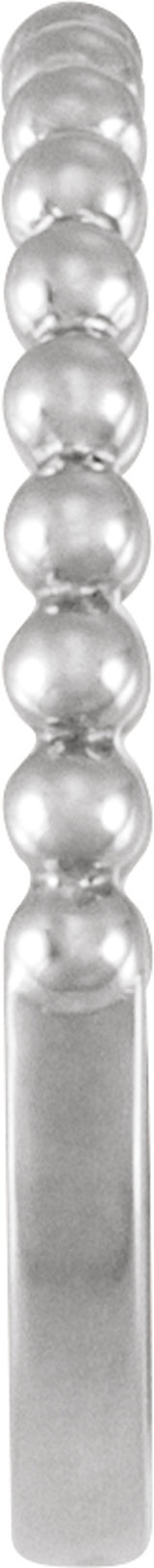 14K White Gold Beaded Band