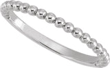 14K White Gold Beaded Band