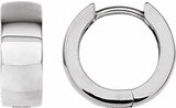 14K White Gold 14 mm Hinged Hoop Earrings
