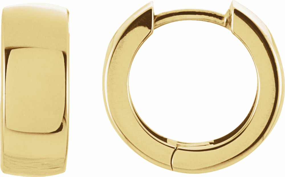 14K Yellow 14 mm Hinged Hoop Earrings