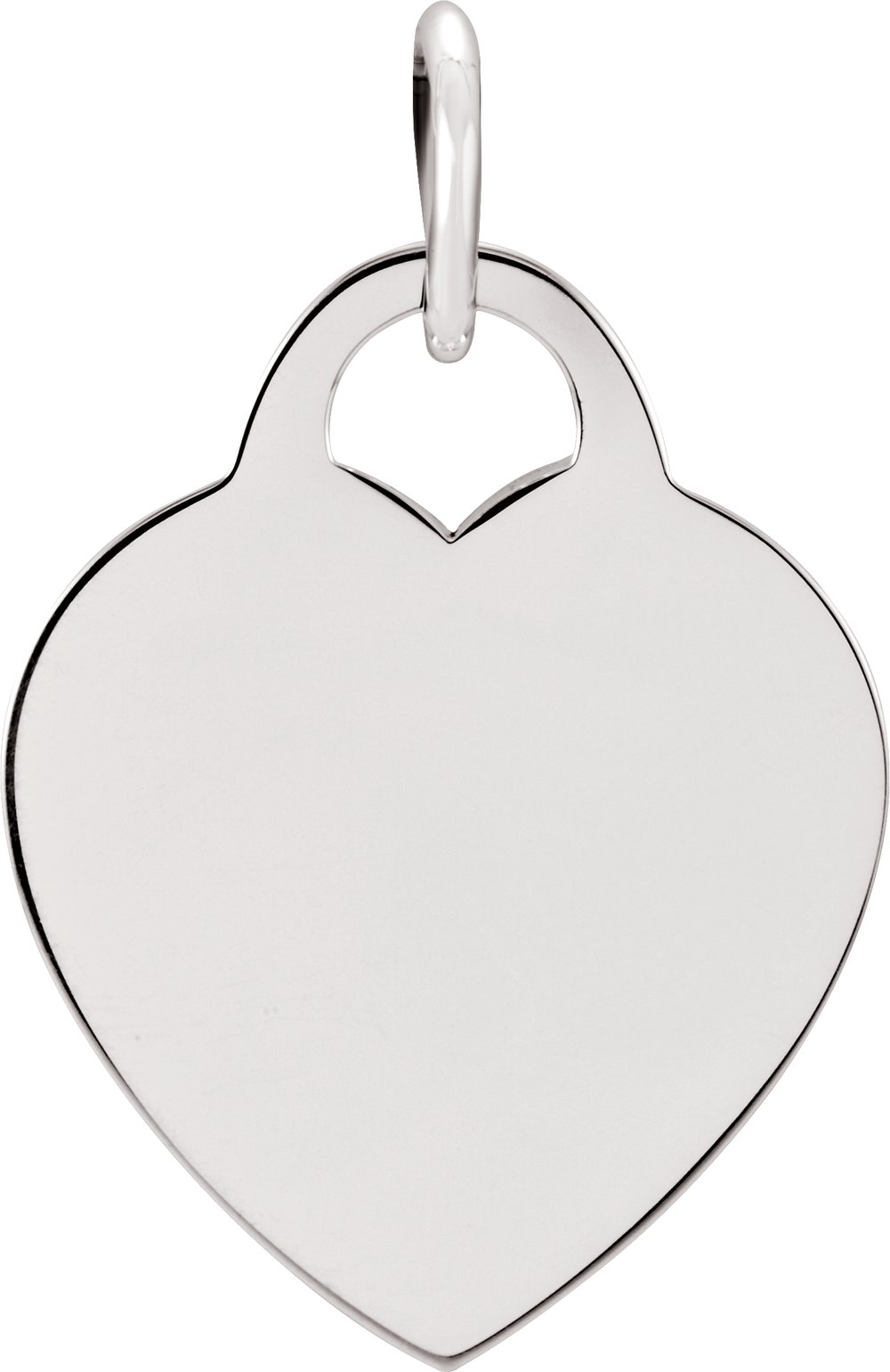 Sterling Silver Engravable Heart Charm/Pendant