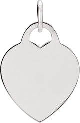 Sterling Silver Engravable Heart Charm/Pendant